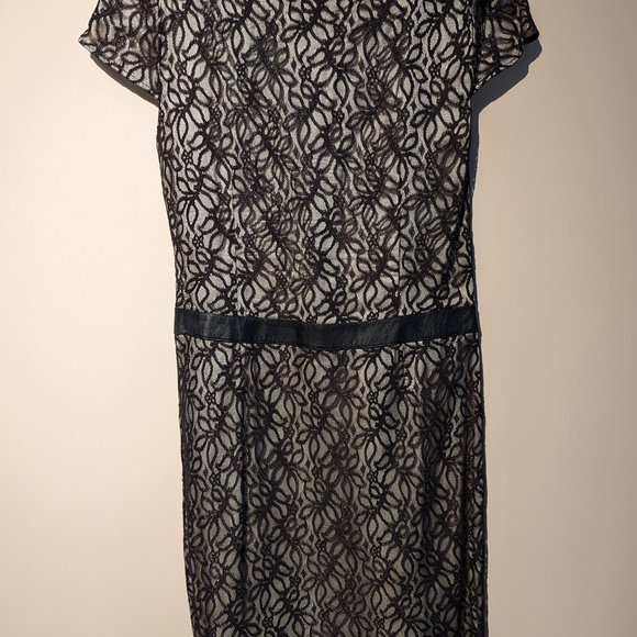 Moda International Silk and Leather Trim Dress - Picture 2 of 5